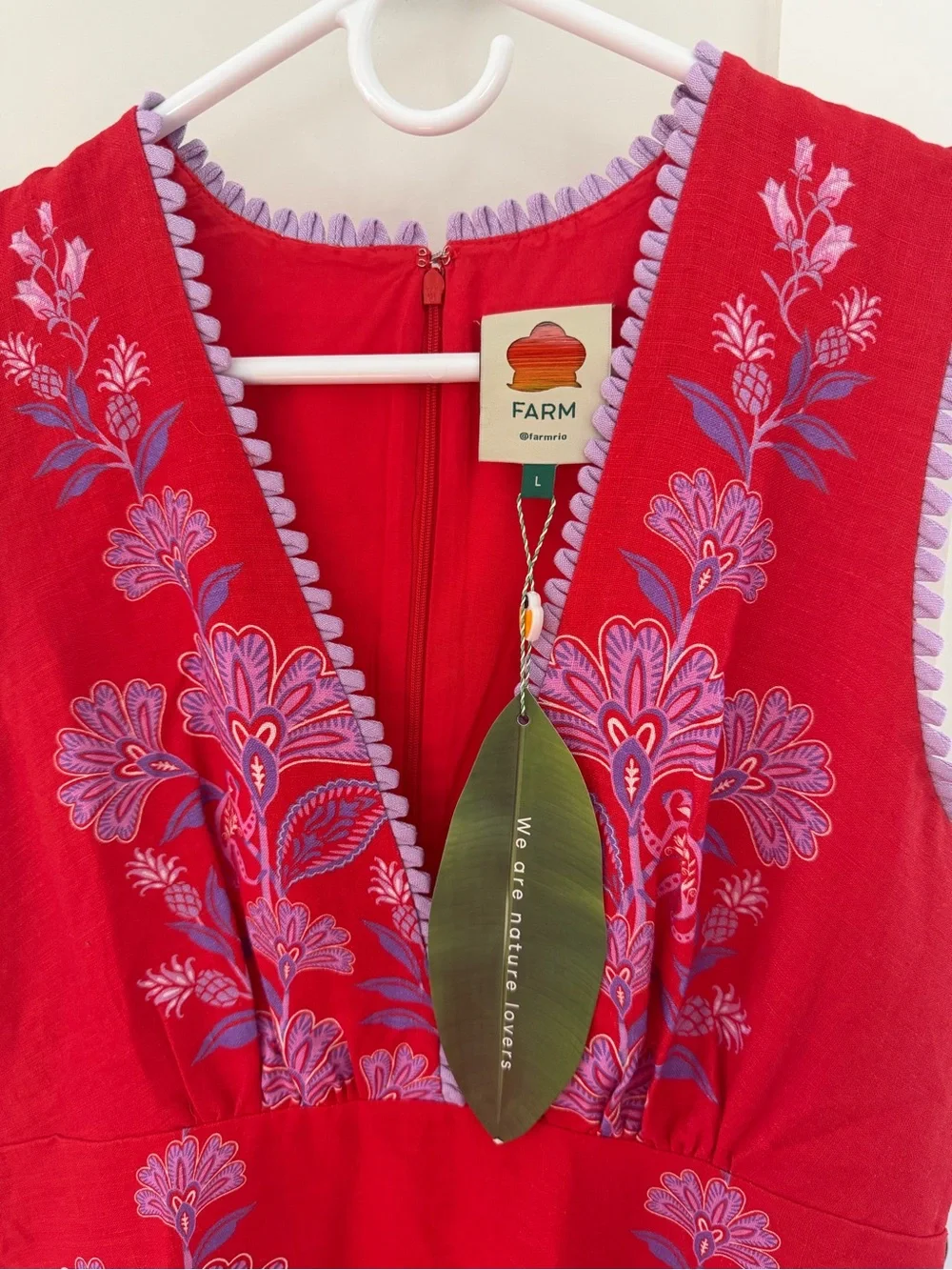 Farm Rio NWT porcelain garden floral dress in large - Picture 5 of 6